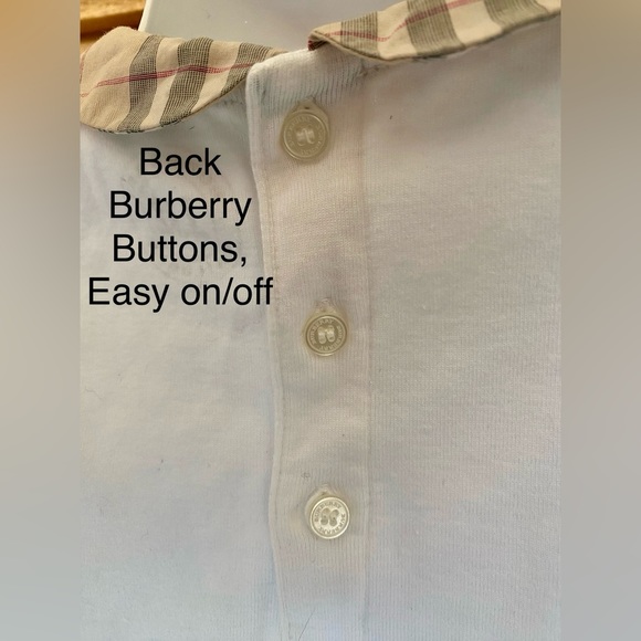 🔥NWOT🔥BURBERRY NOVA CHECK Baby/Toddler S/S White Onsie👶18 months/2T🔥Unisex - Picture 4 of 12